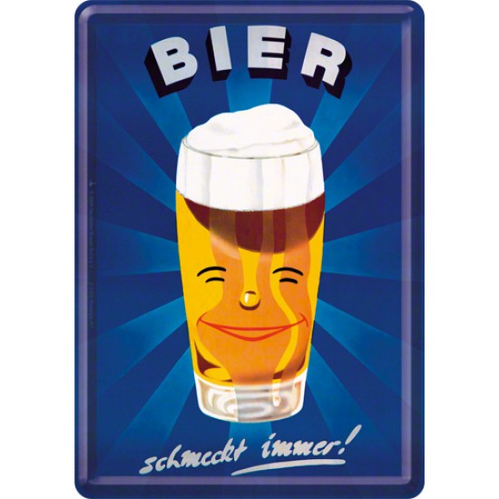 Placa metalica - Bier Schmekt Immer - 10x14 cm