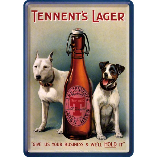 Placa metalica - Tennent`s Lager - 10x14 cm