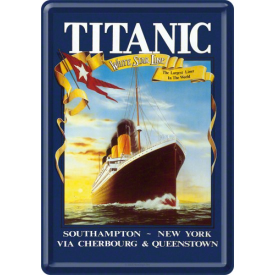 Placa metalica - Titanic - Sunset - 10x14 cm