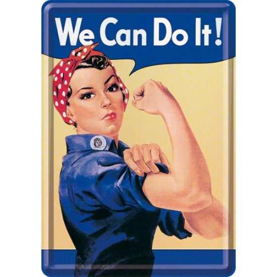 Placa metalica - We can do it! - 10x14 cm