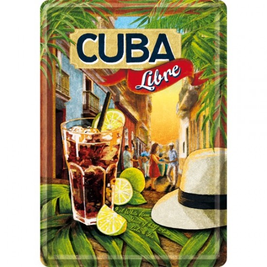 Placa metalica - Cuba Libre - 10x14 cm