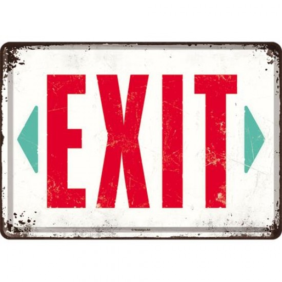 Placa metalica - Exit - 10x14 cm