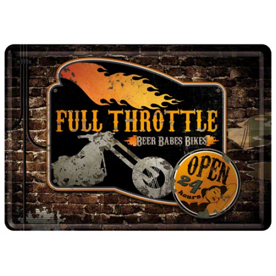 Placa metalica - Full Throttle - 10x14 cm