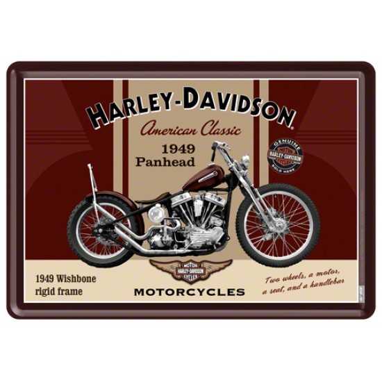 Placa metalica - Harley Davidson Panhead - 10x14 cm