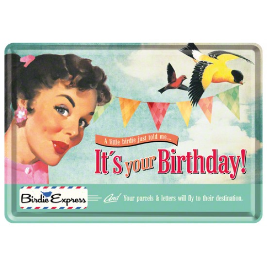 Placa metalica - It's your Birthday - 10x14 cm