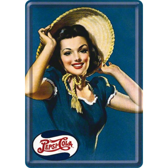 Placa metalica - Pepsi Cola Lady - 10x14 cm