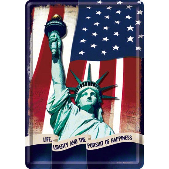 Placa metalica - Statue of Liberty - 10x14 cm