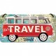 Placa metalica cu snur - Volkswagen Travel the World - 10x20 cm