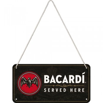 Placa metalica cu snur Bacardi - Served Here