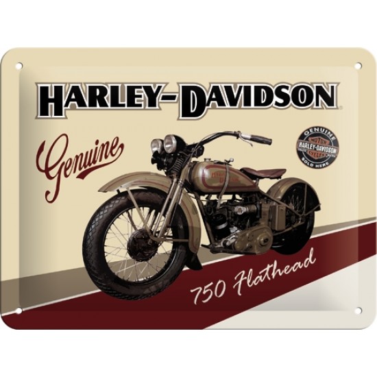 Placa metalica - Harley Davidson Flathead - 15x20 cm