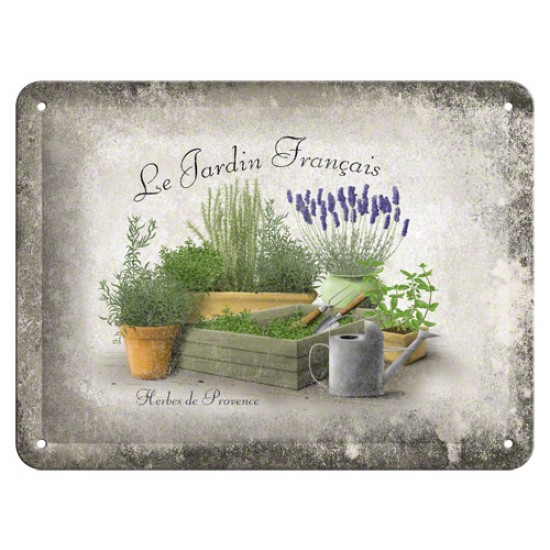 Placa metalica - Jardin Francais - 15x20 cm