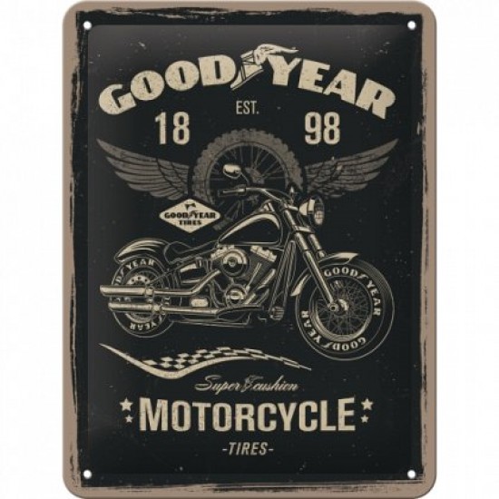 Placa metalica - Goodyear Motorcycle - 30x40 cm