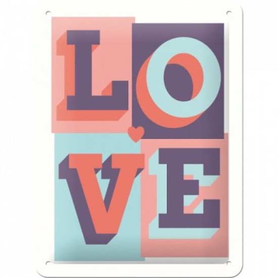 Placa metalica - Love - 15x20 cm