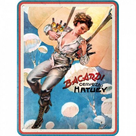 Placa metalica - Bacardi - Pin Up Girl - 15x20 cm