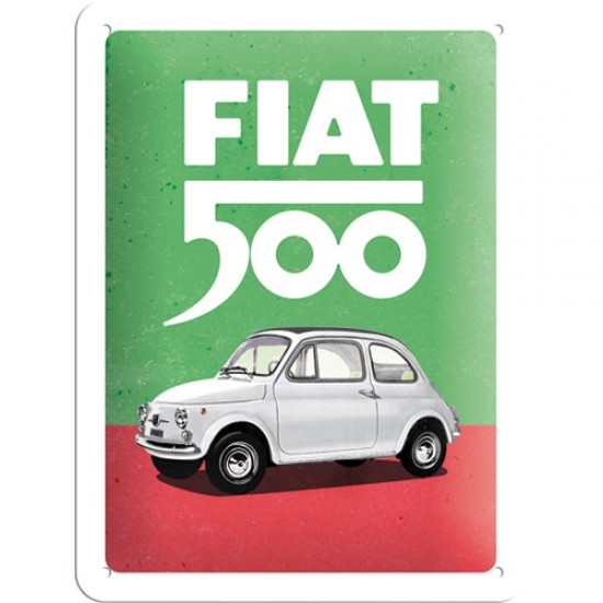 Placa metalica Fiat 500 - Italian Colours