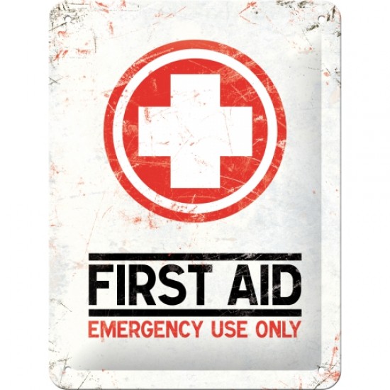 Placa metalica - First Aid  - 15x20 cm