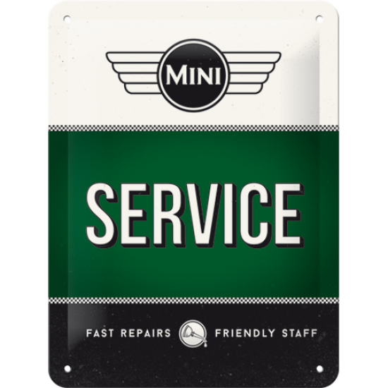 Placa metalica - Mini Cooper Service - 15x20 cm