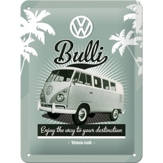 Placa metalica - VW Retro Bulli - 15x20 cm