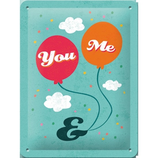 Placa metalica - You and Me - 15x20 cm