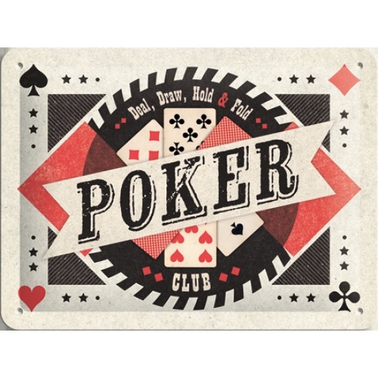 Placa metalica - Poker Club - 15x20 cm