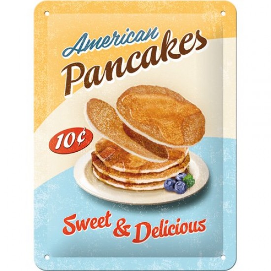 Placa metalica - American Pancakes - 15x20 cm