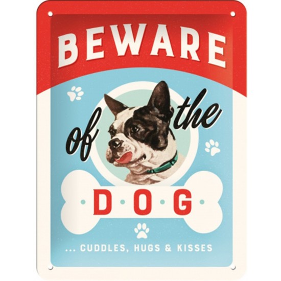 Placa metalica - Beware of the Dog - 15x20 cm