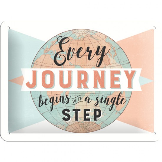 Placa metalica - Every Journey - 15x20 cm