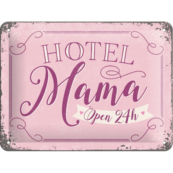 Placa metalica - Hotel Mama - 15x20 cm