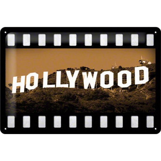 Placa metalica - Hollywood - 20x30 cm