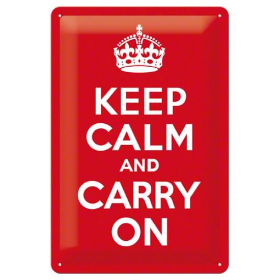 Placa metalica - Keep calm and Carry on - 20x30 cm