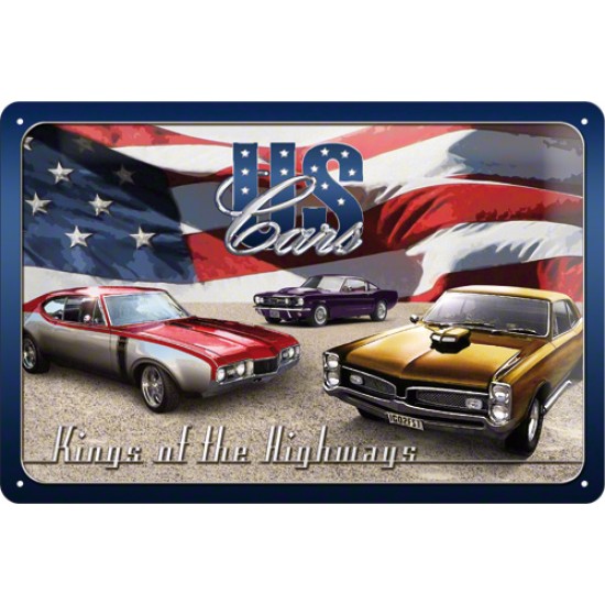 Placa metalica - US Cars - 20x30 cm