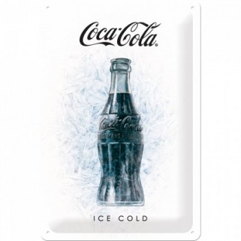 Placa metalica - Coca Cola - Ice Cold - 20x30 cm