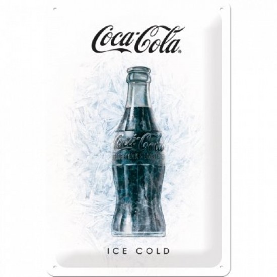 Placa metalica - Coca Cola - Ice Cold - 20x30 cm