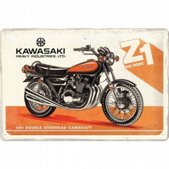 Placa metalica - Kawasaki - Motorcycle Z1- 20x30 cm