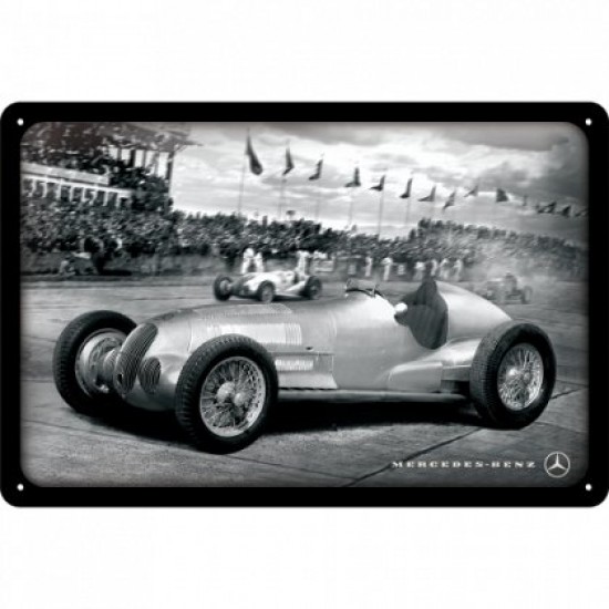 Placa metalica - Benz Silver Arrow racing - 20x30 cm