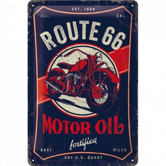 Placa metalica - Route 66 Motor Oil