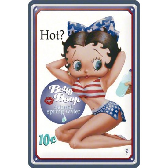 Placa metalica - Betty Boop - Hot - 20x30 cm