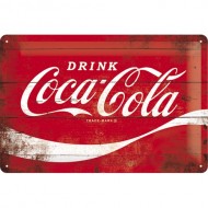 Placa metalica - Coca Cola - Logo Red M - 20x30 cm