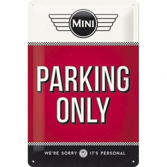 Placa metalica - Mini Cooper - Parking Only - 20x30 cm