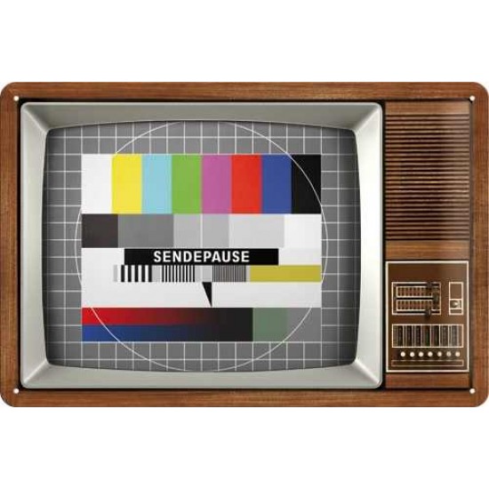 Placa metalica - Retro TV - No Signal - 20x30 cm