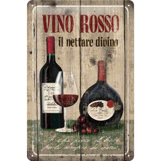 Placa metalica - Vino Rosso - 20x30 cm