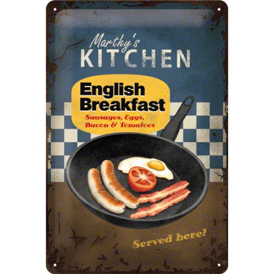 Placa metalica - English Breakfast - 20x30 cm