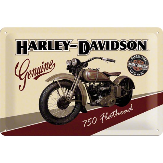 Placa metalica - Harley Davidson Genuine 750 - 20x30 cm