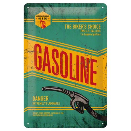 Placa metalica - Gasoline - 20x30 cm