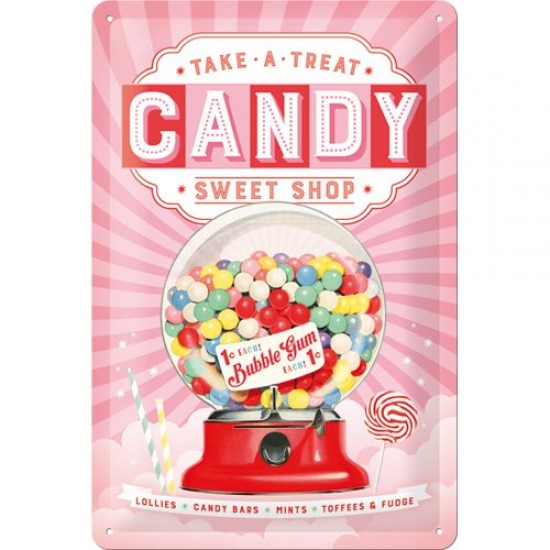 Placa metalica - Candy - 20x30 cm