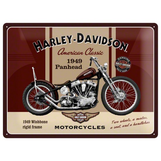 Placa metalica - Harley Davidson Panhead - 30x40 cm