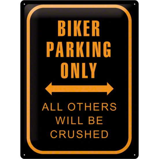 Placa metalica - Biker Parking Only - 30x40 cm