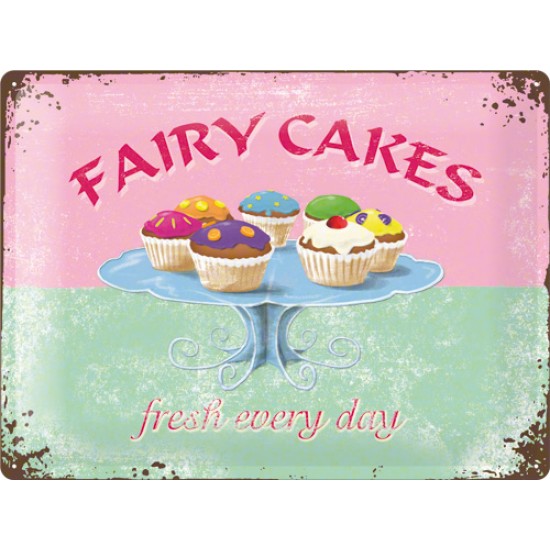 Placa metalica - Fairy Cakes - 30x40 cm