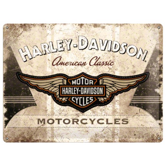 Placa metalica - Harley Davidson Classic Logo - 30x40 cm