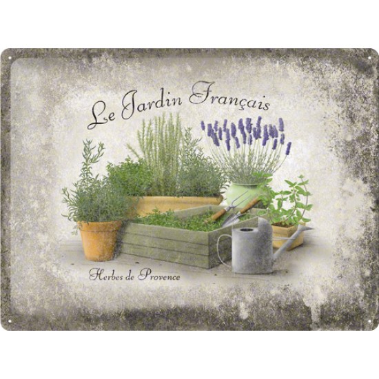 Placa metalica - Le jardin francais - 30x40 cm